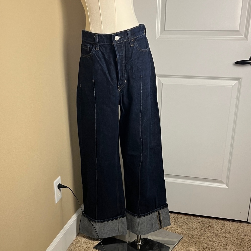 Banana Republic Navy Wide-Leg Jeans